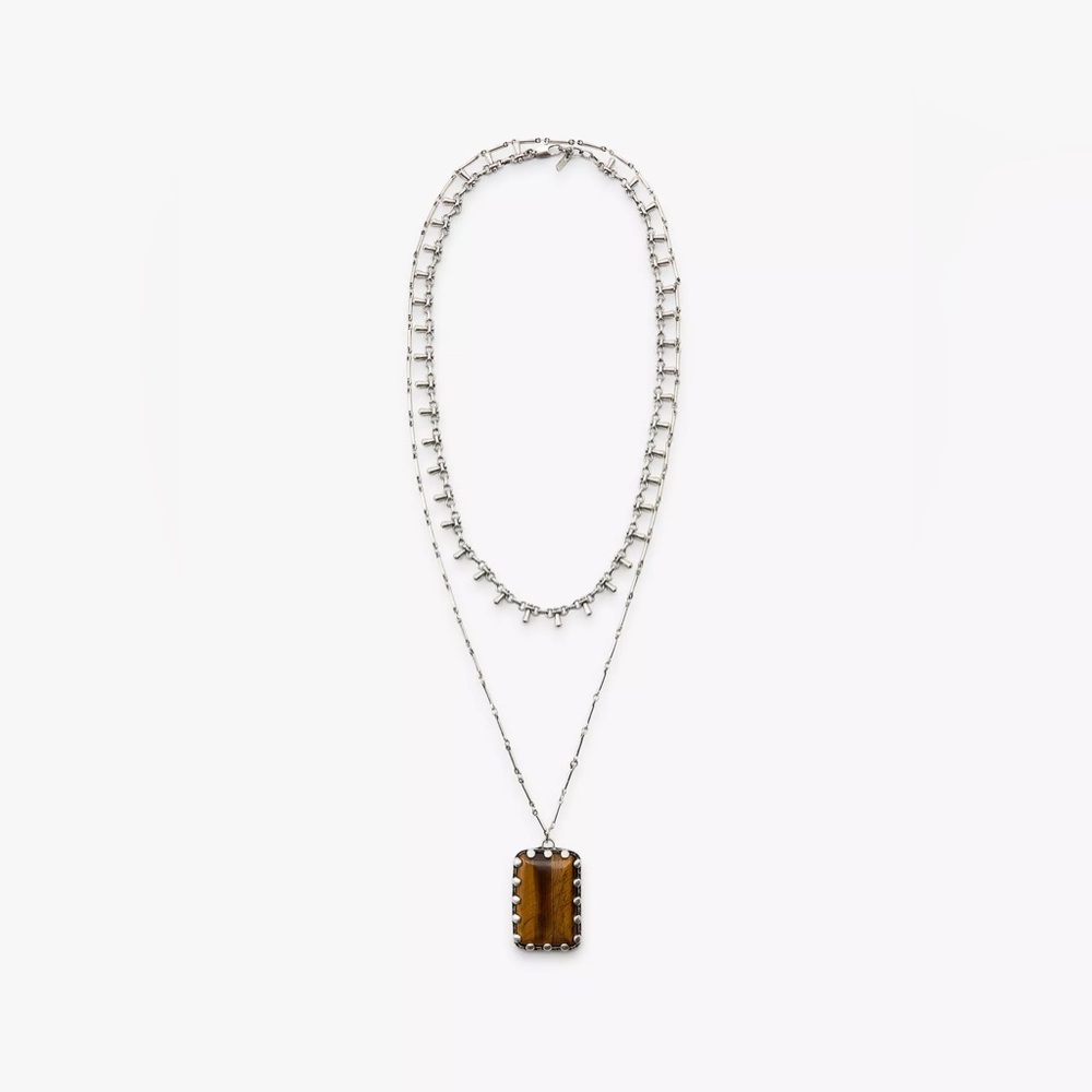 ZARA PACK OF 2 LINK AND STONE NECKLACES NWT